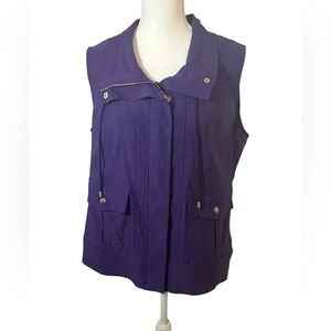 Drapers & Damons Zip Snap Stretch Purple Vest.